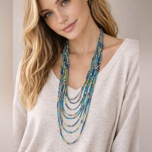 Chico’s Multi Strand Beaded Necklace Statement (BR1010/4)